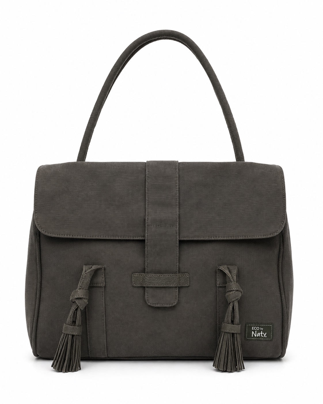 ECO by Naty Organic Cotton Baby Changing Bag Charcoal Grey Shoulder Tote Handbag