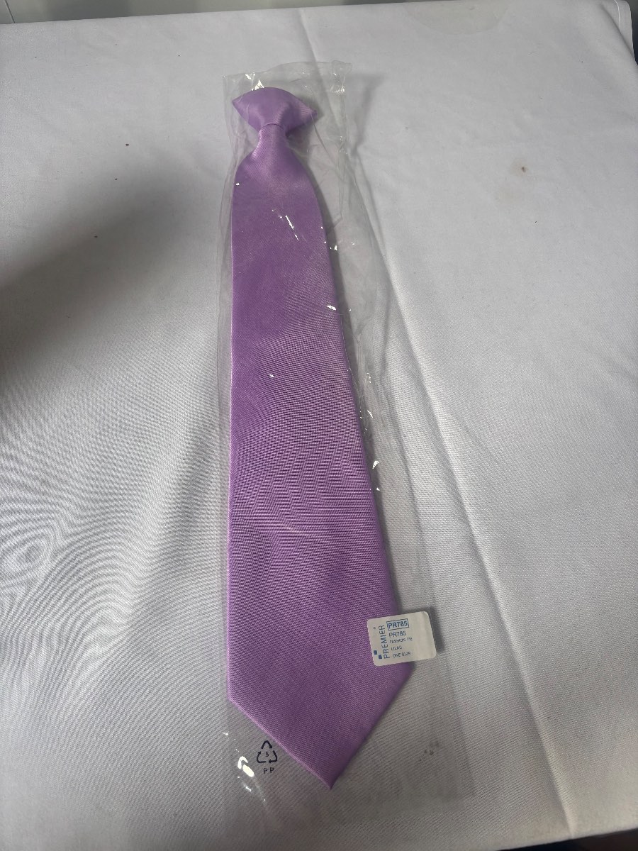 Premier PR785 Lilac Clip-On Tie Men’s One Size Formal Wedding Business Office New
