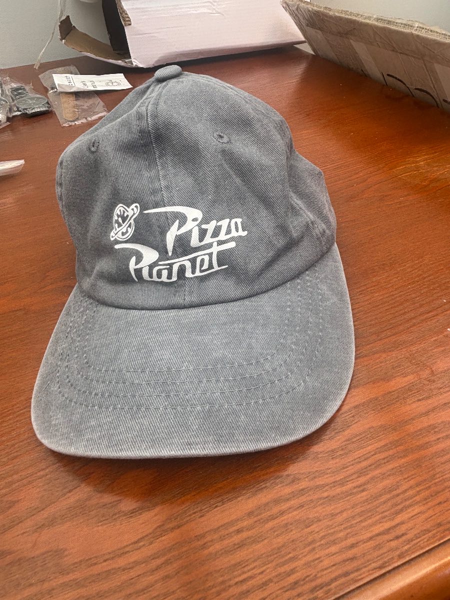 Pizza Planet Grey Adjustable Baseball Cap Hat Embroidered Logo Adult One Size