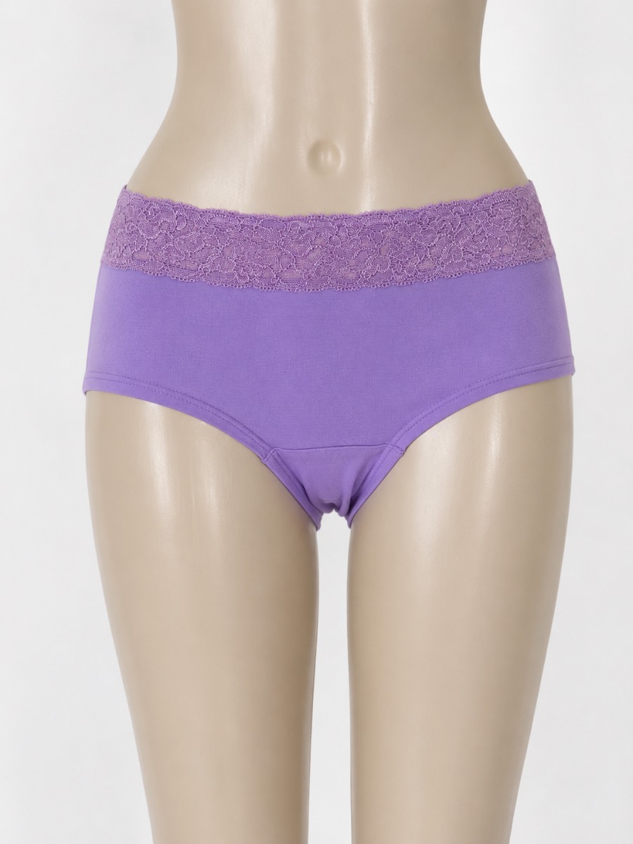 New Ladies XL Floral & Pastel Lace Trim Briefs Knickers Mixed Fibre Underwear