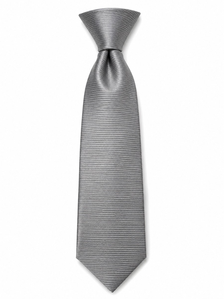 Premier PR722 Men’s Silver Grey Horizontal Stripes Formal Tie Wedding Business Office One Size New