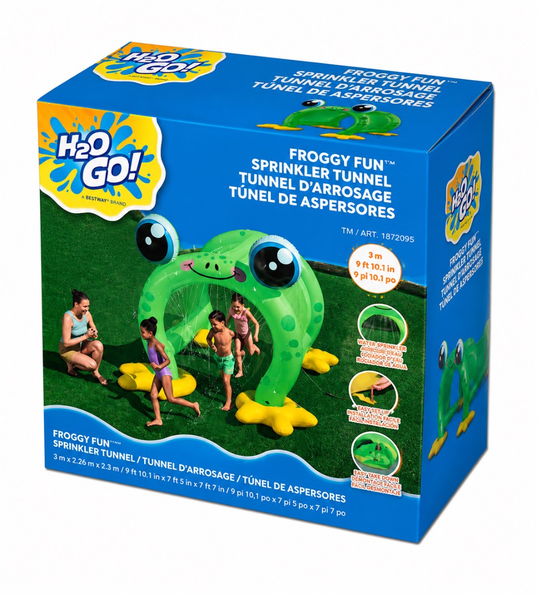 Bestway H2OGO! Froggy Fun Sprinkler Tunnel 3m Inflatable Garden Water Spray Play Tunnel NEW