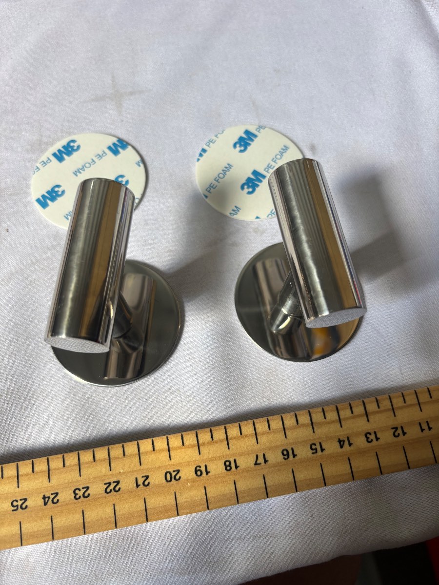 2x Self Adhesive Stainless Steel Wall Hooks Heavy Duty Towel Robe Coat Hooks 3M