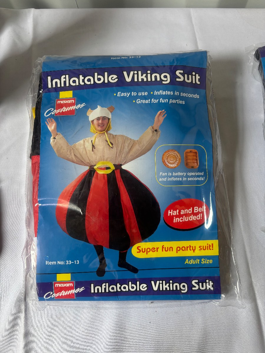 Maxim Inflatable Viking Fancy Dress Costume Adult One Size Battery Fan Included