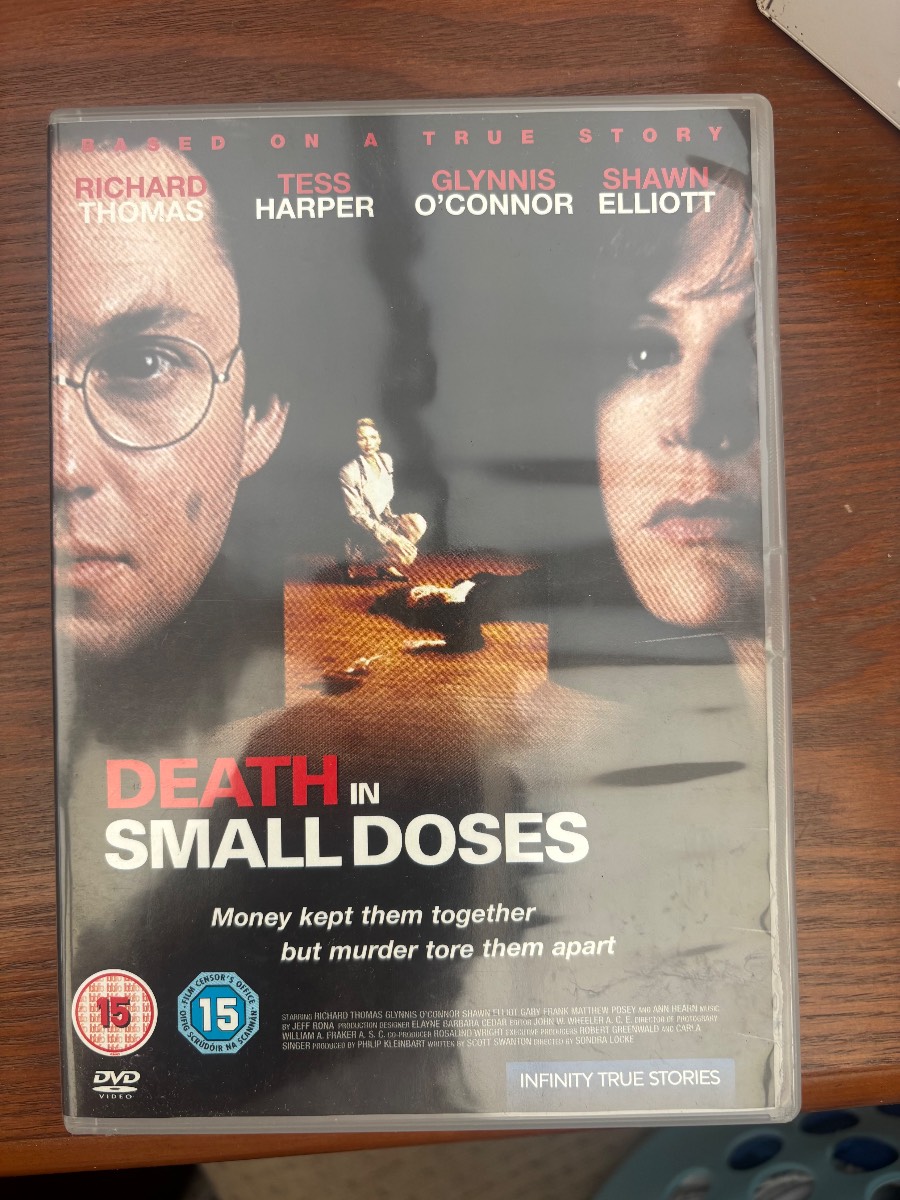 Death In Small Doses DVD Richard Thomas Tess Harper True Story Crime Drama Cert 1