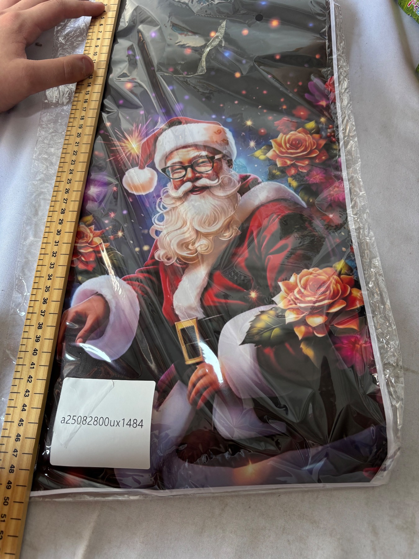 2x Santa Claus Christmas Poster Prints Festive Wall Art Decorations Approx 50cm