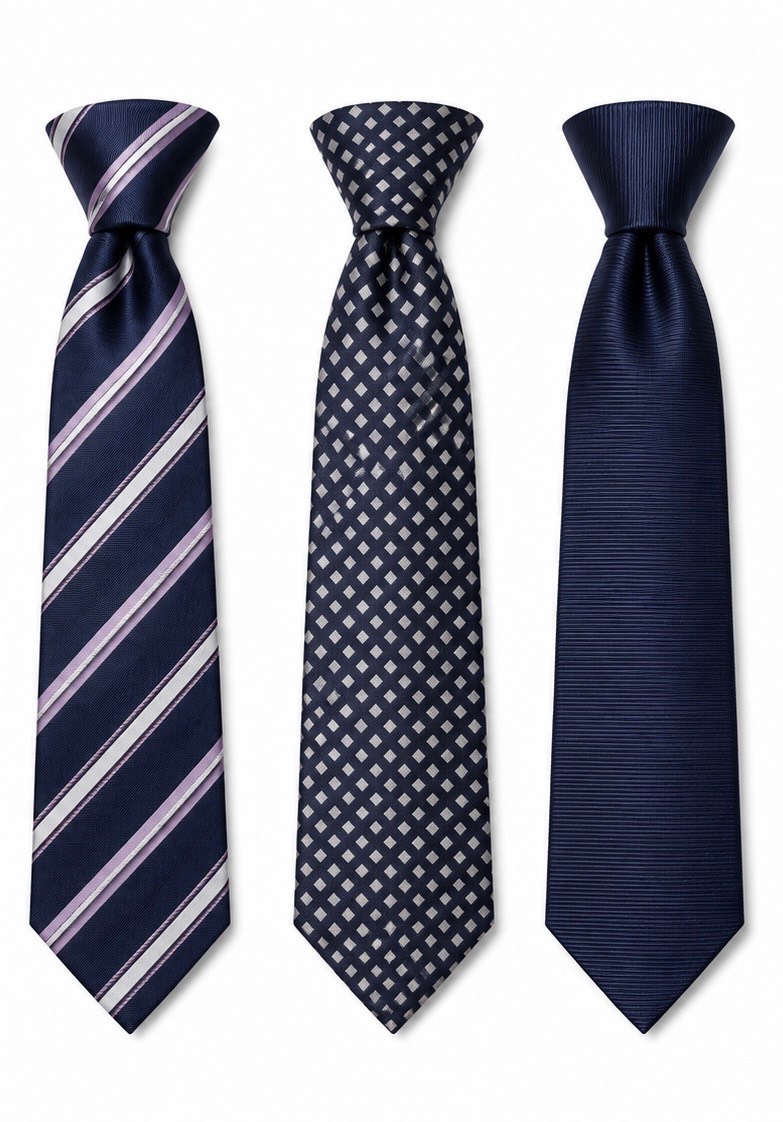 Premier Men’s Tie Bundle x3 Silk & Polyester Navy Blue Formal Office Wedding New