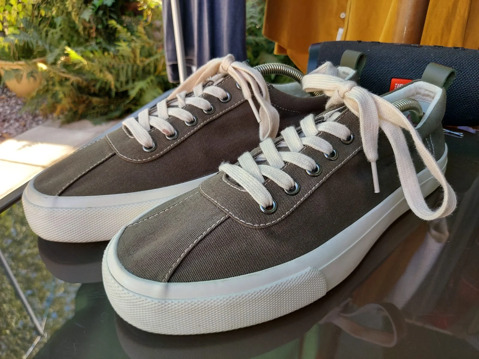 M&S Men's Khaki Canvas Trainers Pumps UK 10 Excellent Condition