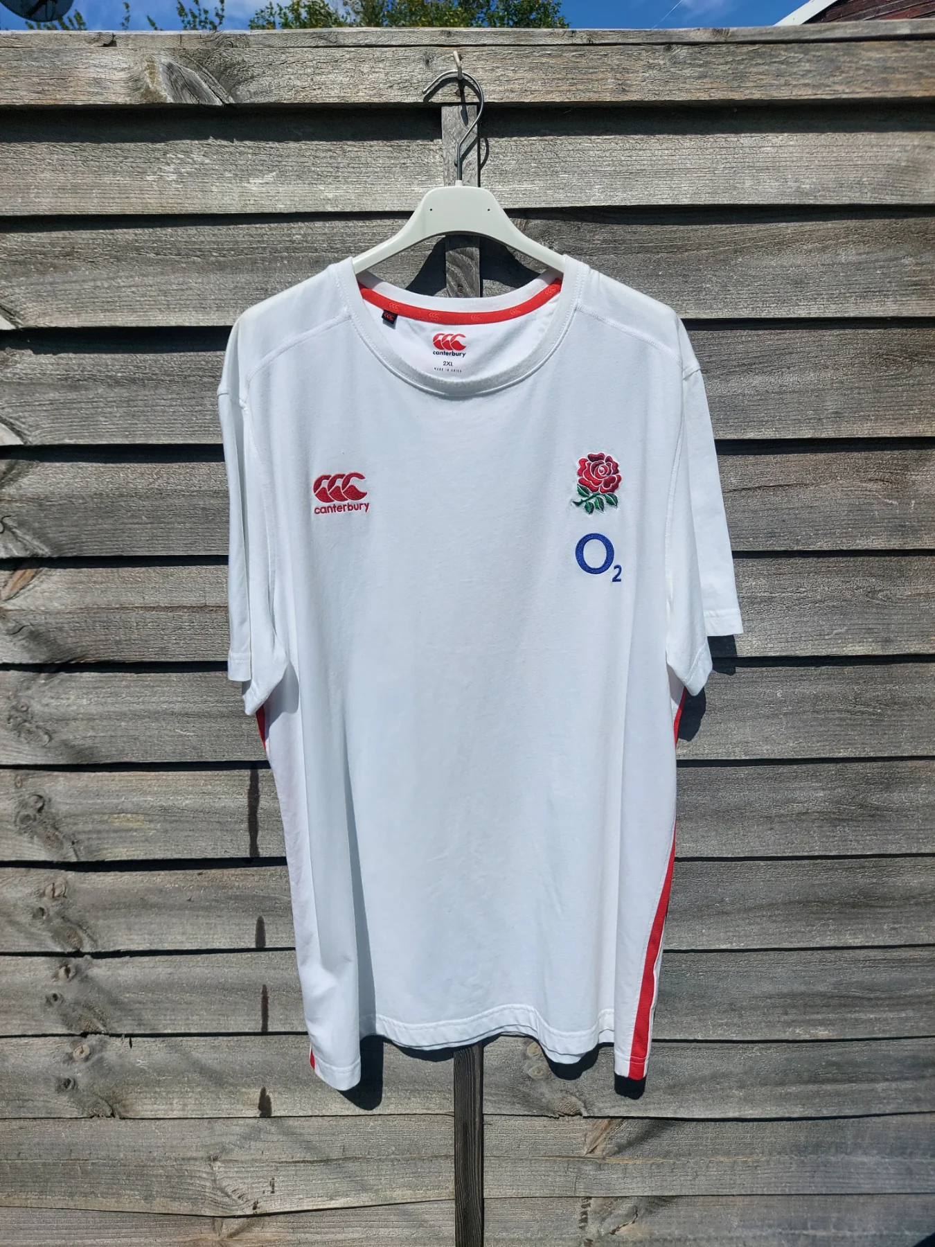 Mens England rugby training top 2XL white Canterbury O2