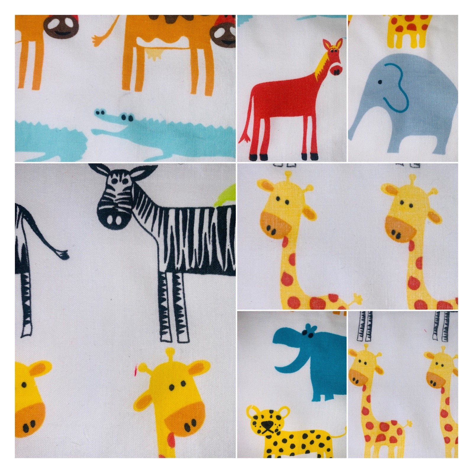 Zoo Animals Patchwork kit with instructions – each makes five cushions or a quilt