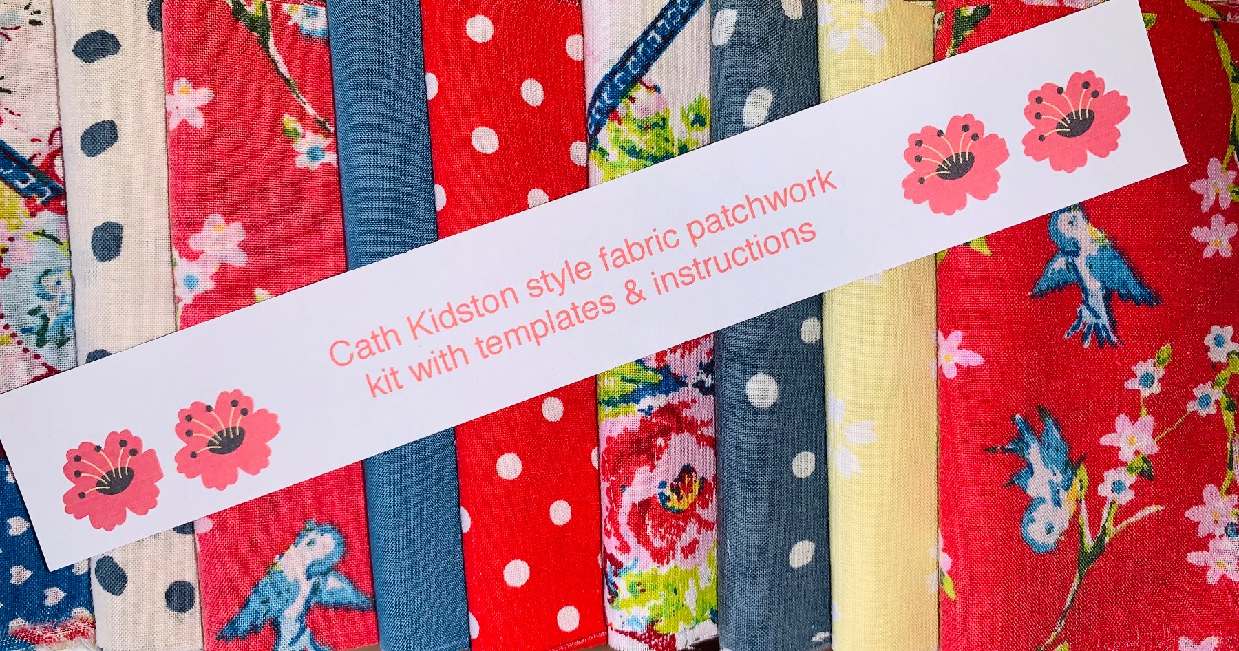 Blue Birds Patchwork kit with instructions – each makes five cushions or a quilt