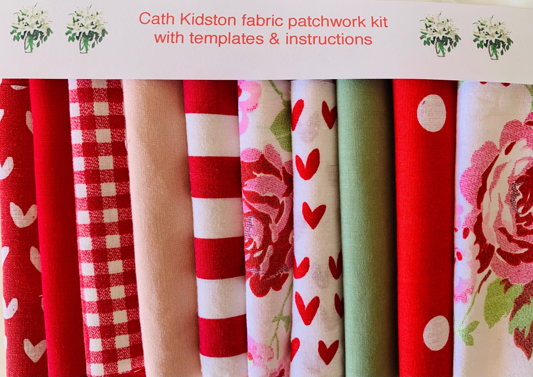 Cath Kidston Rosalie fabric  Patchwork kit with instructions – each makes five cushions or a quilt