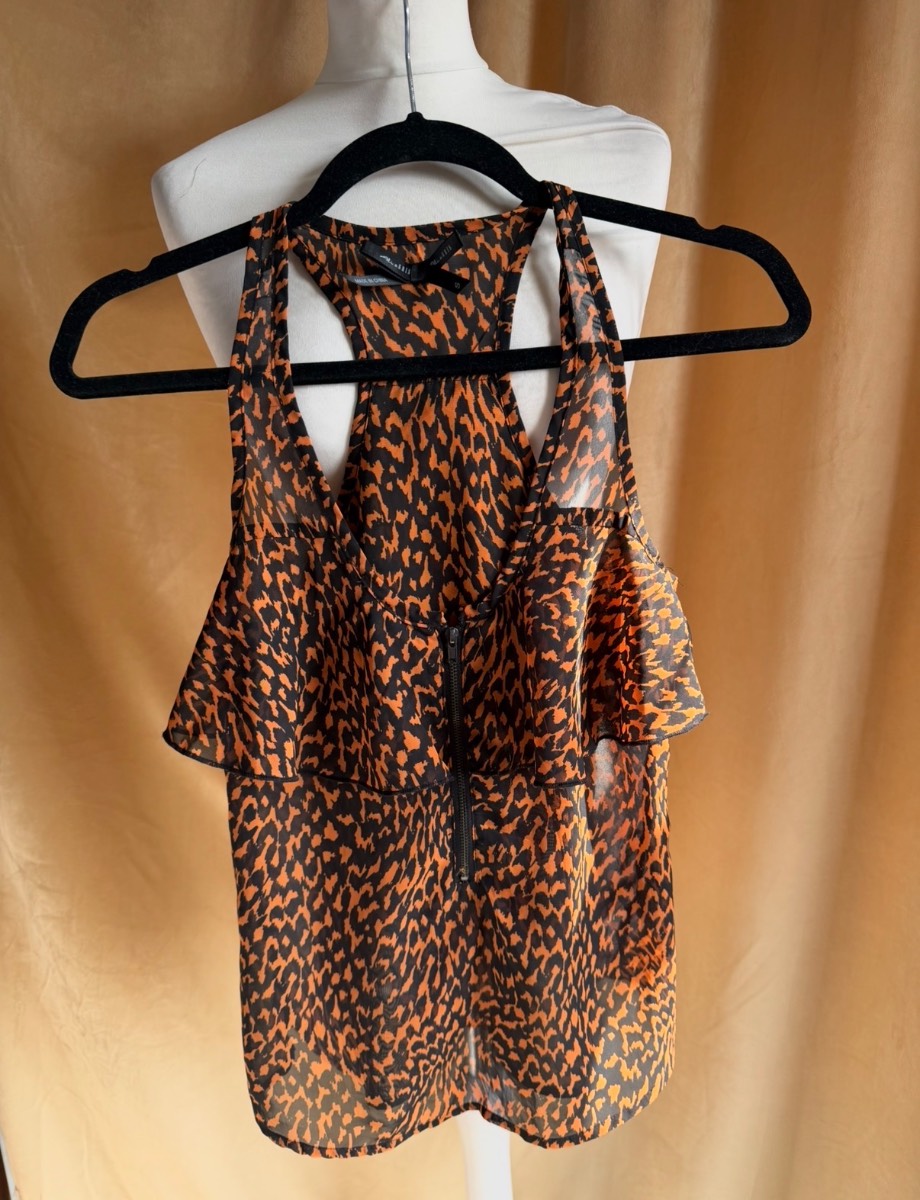 Ali & Kris Black and Orange Summer Holiday Beach Top Size S / 8