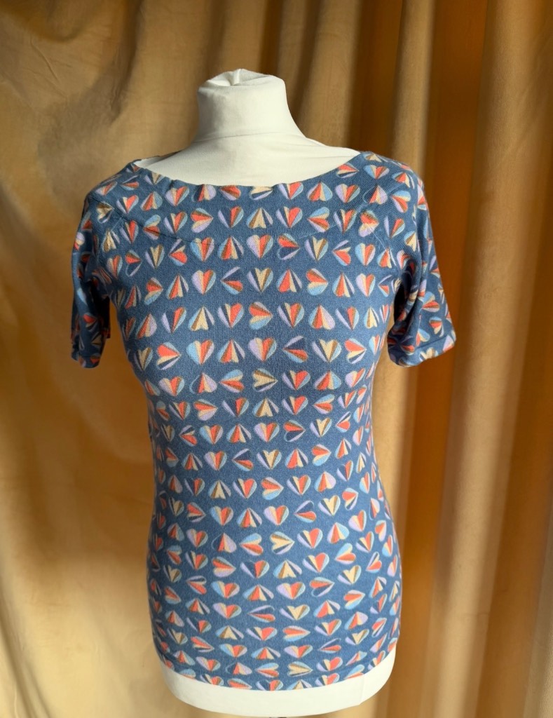 Next Summer blue coral short sleeve top t-shirt size 6 fits also 8