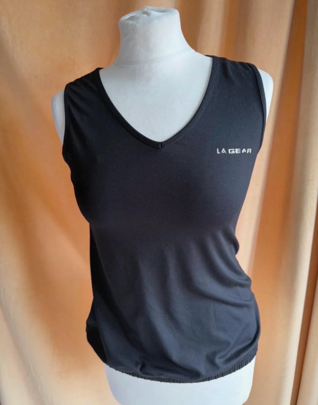 LA Gear Black Sports Gym Yoga Top with Elasticated Waistline size 10