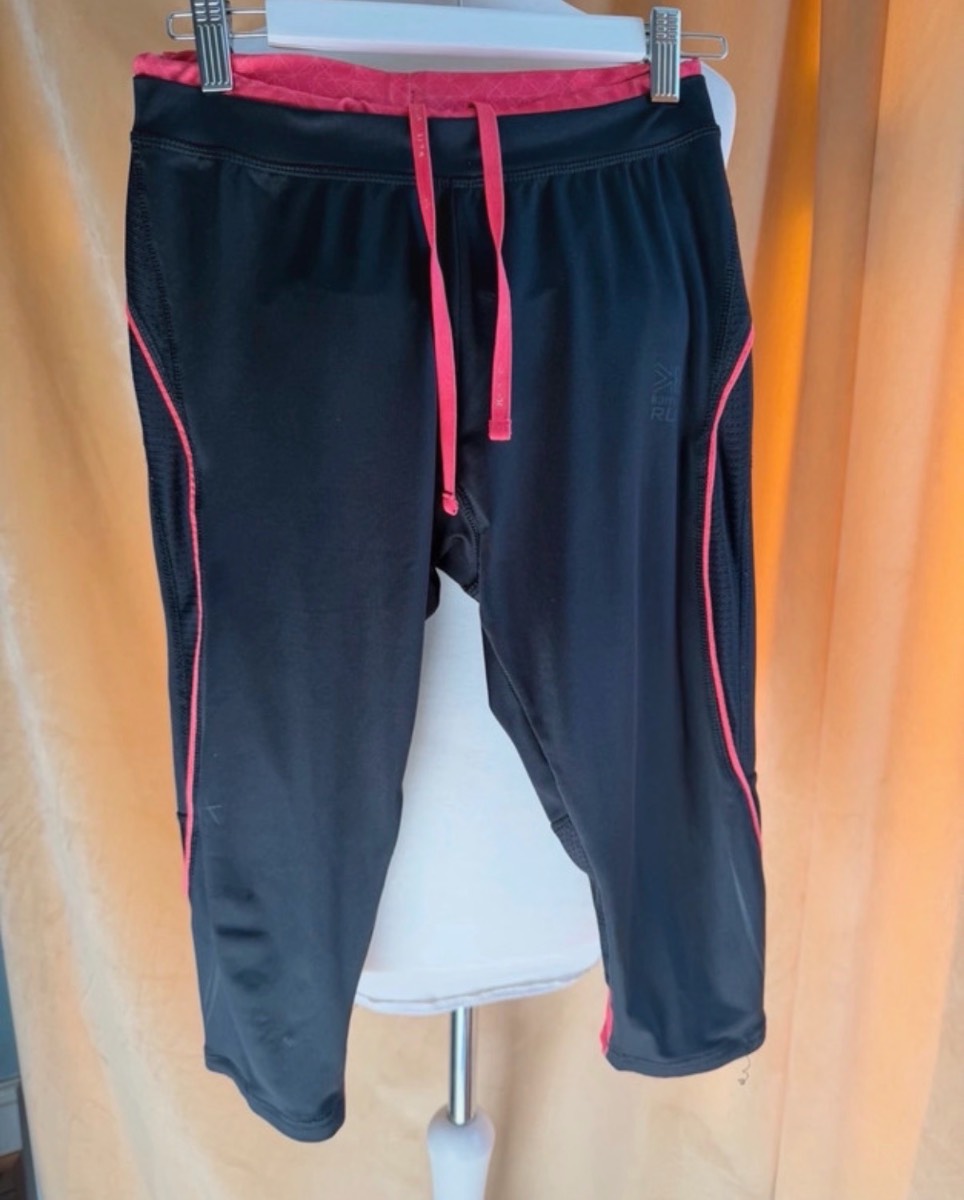 Karrimor Running 3/4 Length Black and Pink Leggings size 10