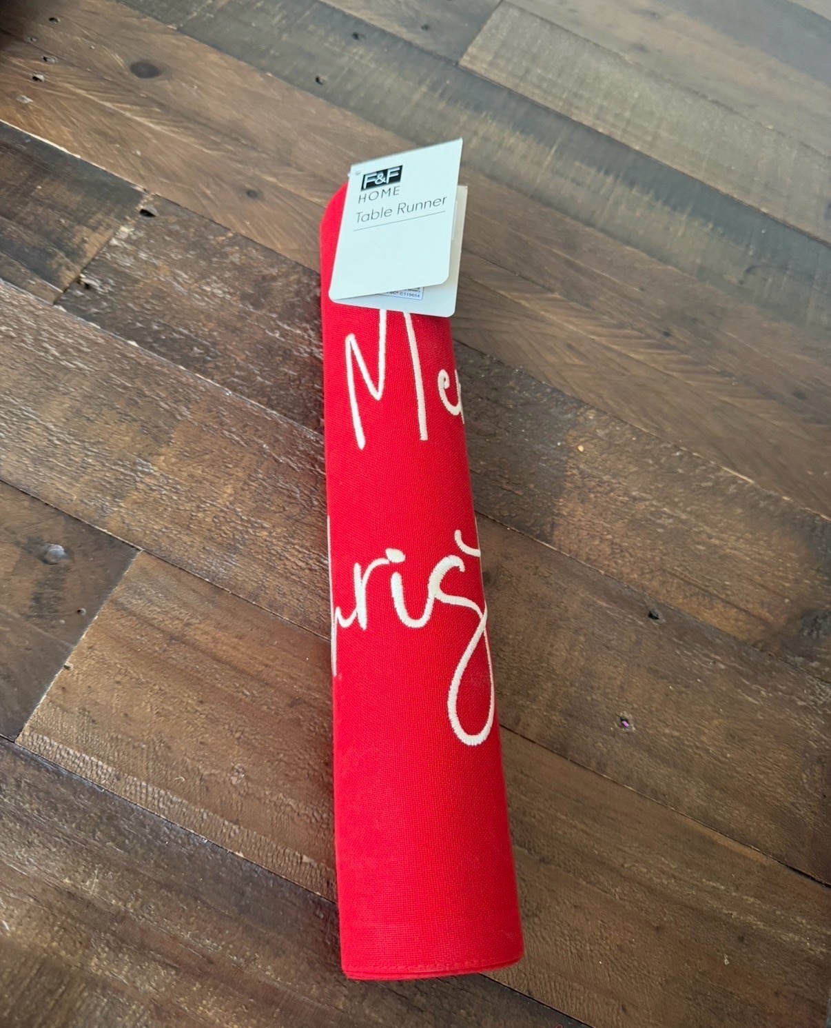 F&F Home Red Merry Christmas Table Runner