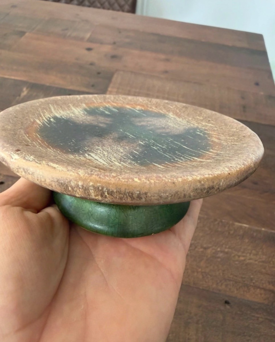 Zara Home Candle Holder Brown and Green 11 cm x 4cm
