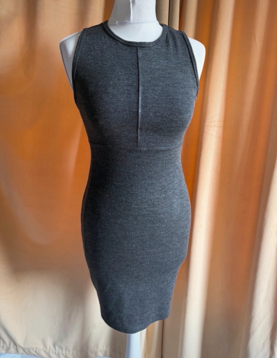 Topshop Maternity Dark Grey Bodycon Dress size 8