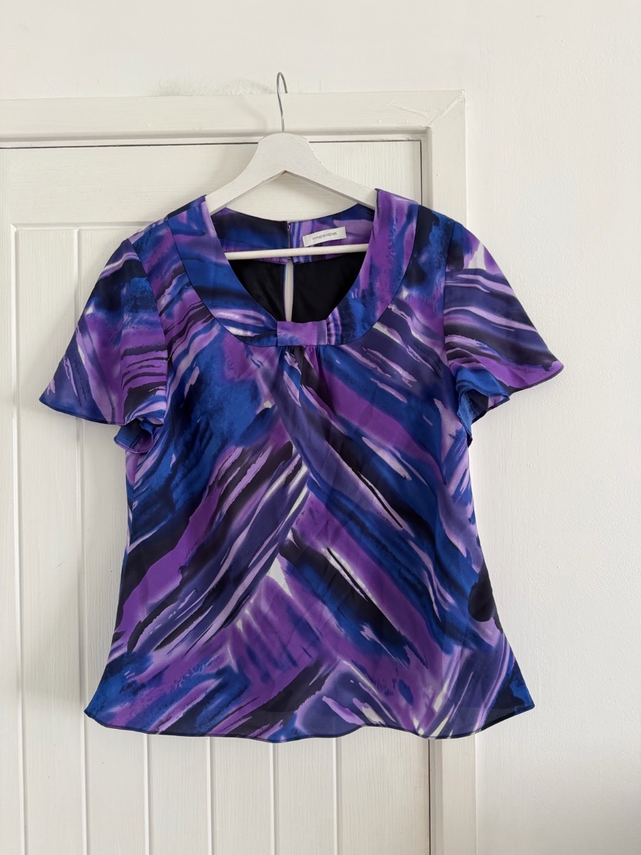 Windsmoor Ladies Purple Abstract Blouse Top size 14