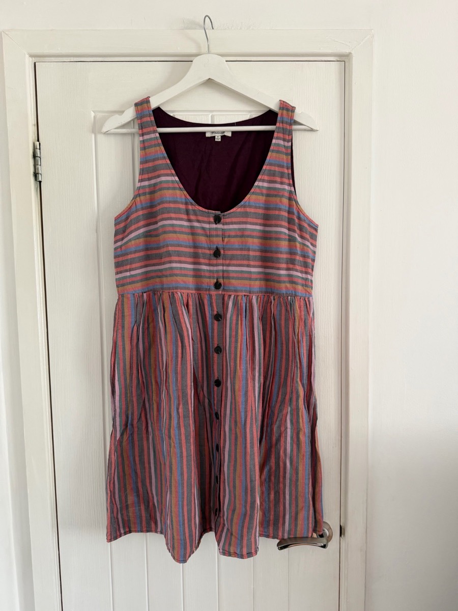 Madewell Ladies Cotton Striped Summer Dress Size Medium