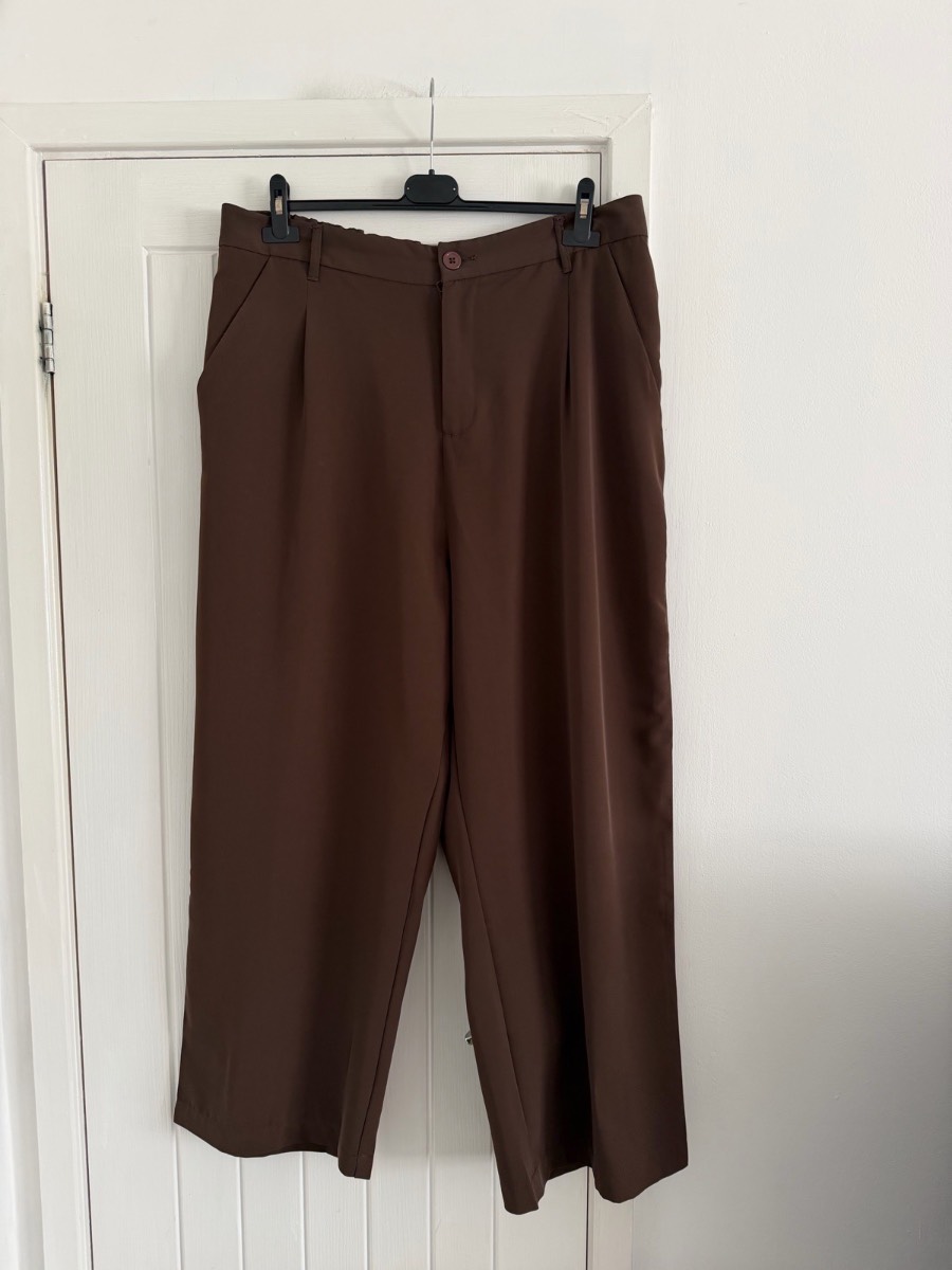 Yours Chocolate Brown Wide Leg Smart Trousers size 18