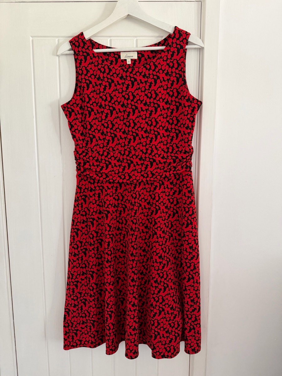 Linea Red and Black Ladies Sleeveless Dress size 12