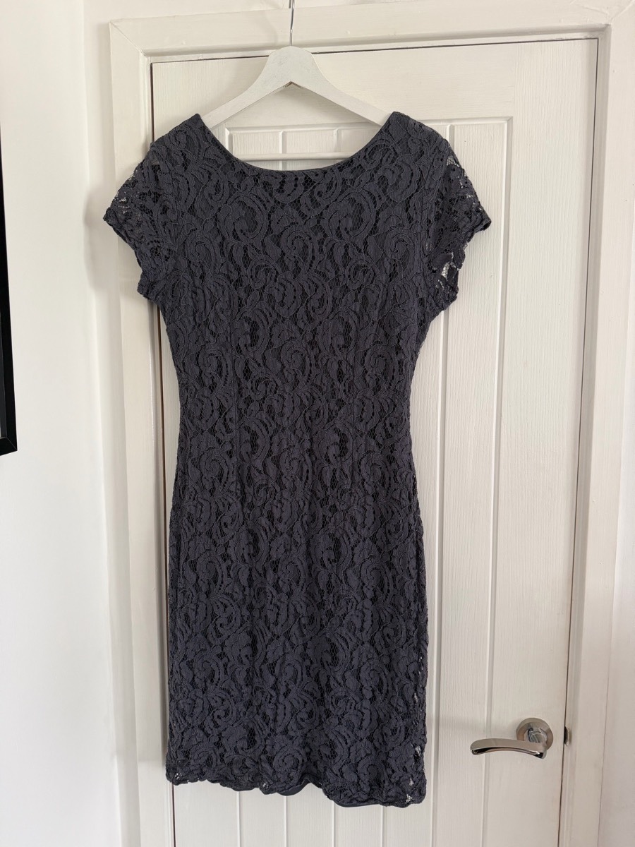 Roman Steel Grey Lace Occasion Dress size 16
