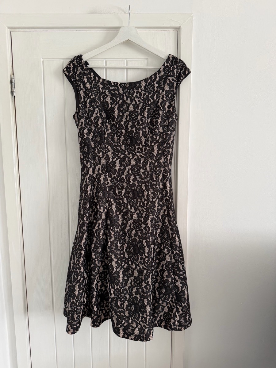 Phase Eight Black Lace Sleeveless Occasion Dress size 10