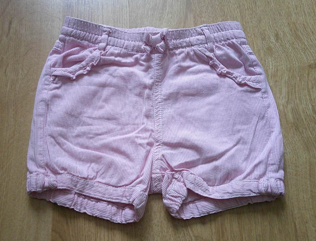Girls Pink & White Striped Shorts, George, 1.5-2yrs