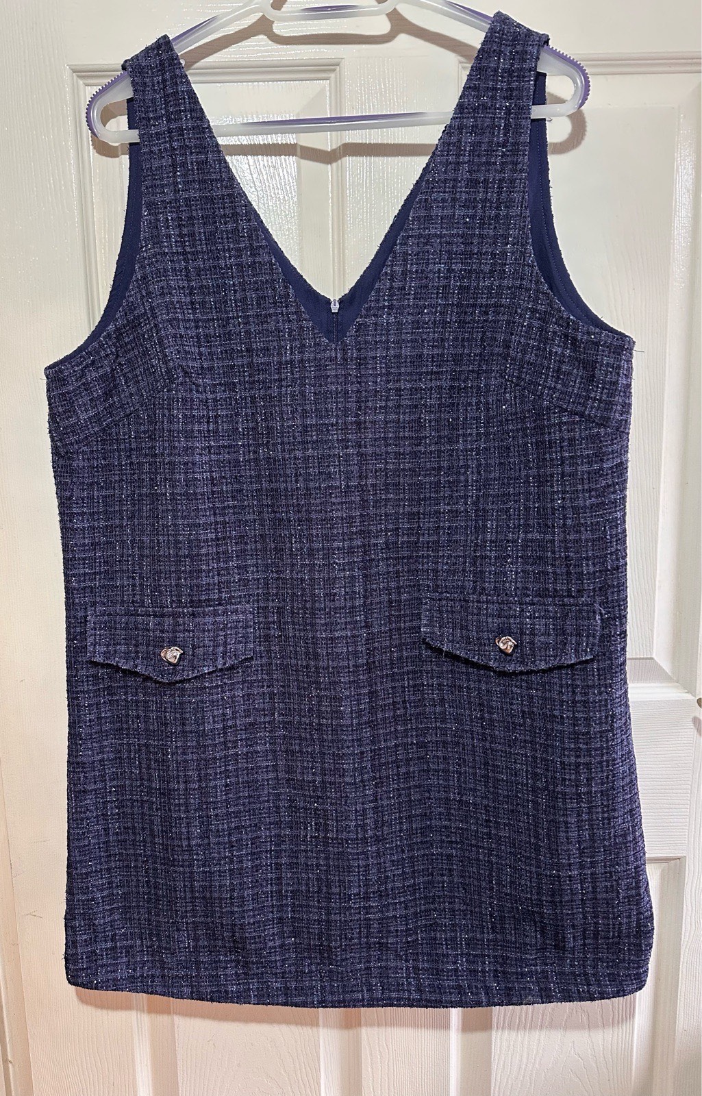 Simply Be Navy Tweed Style Dress BNWT Size 16