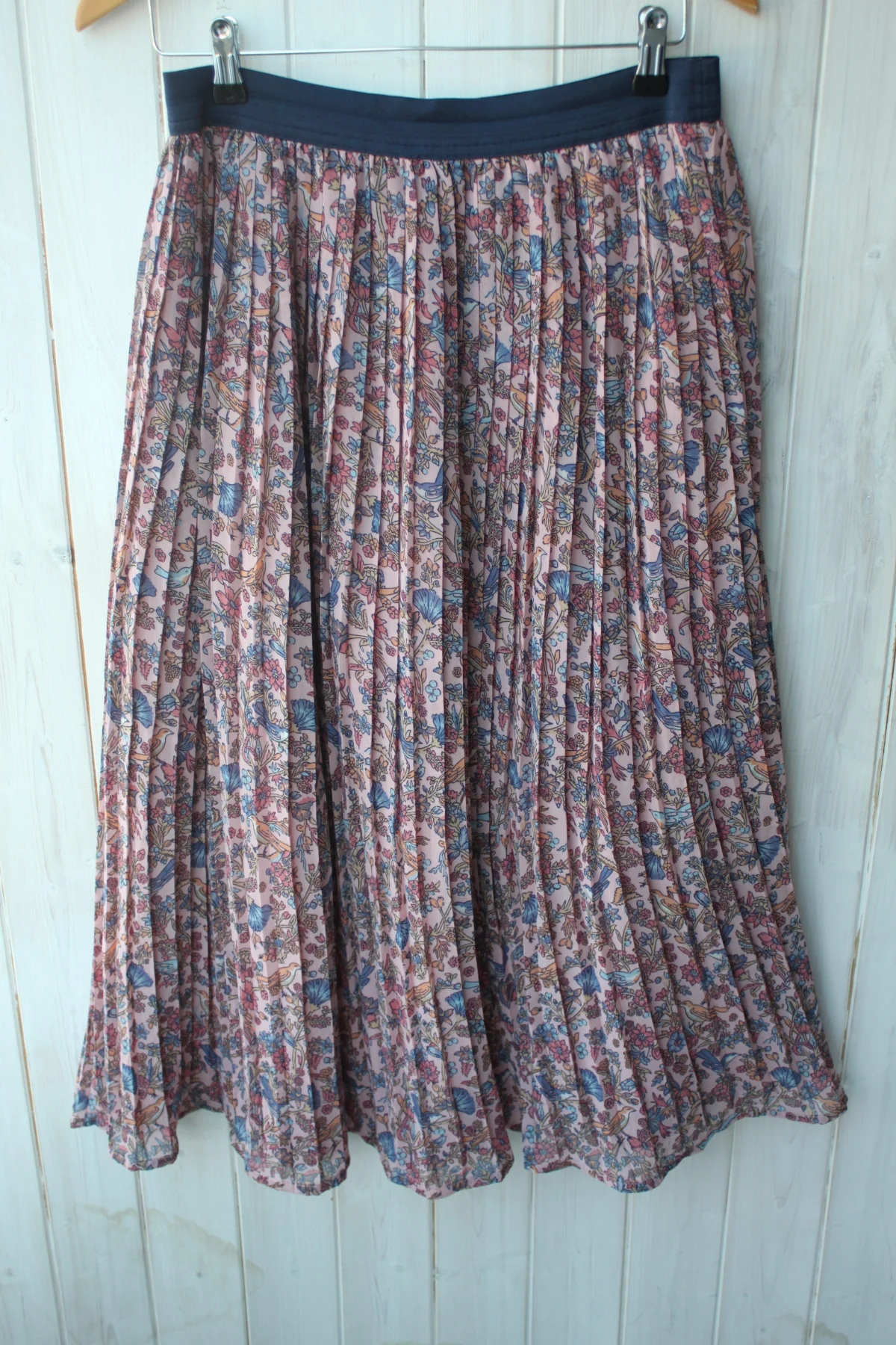 Joules Pink Lined Elasticated Waist Pleated Skirt