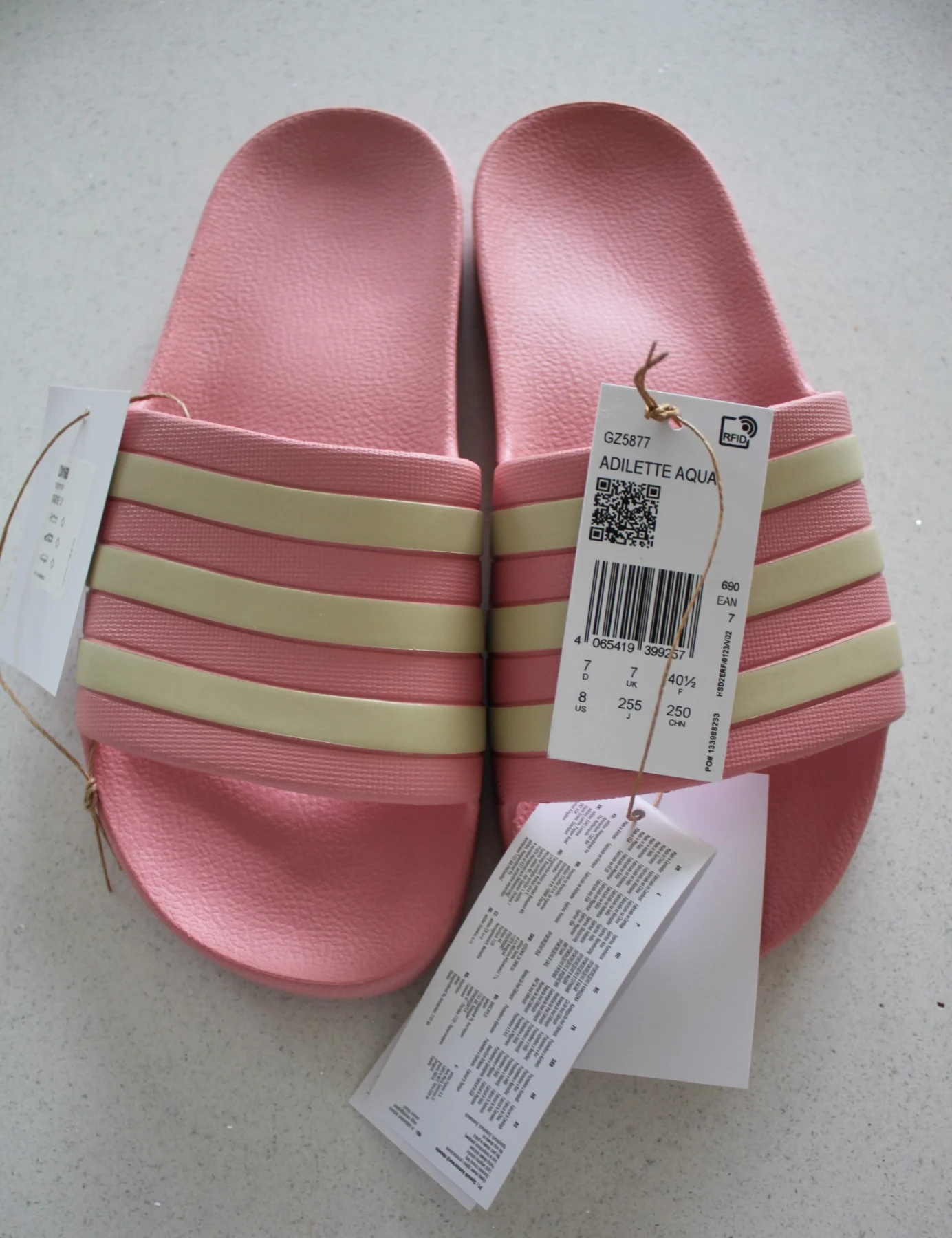 Adidas Pink Adilette Aqua Sliders