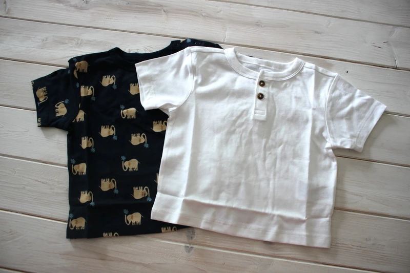 Sofia Grange 2 Pack Kids T-Shirts - White & Navy Elaphant Print