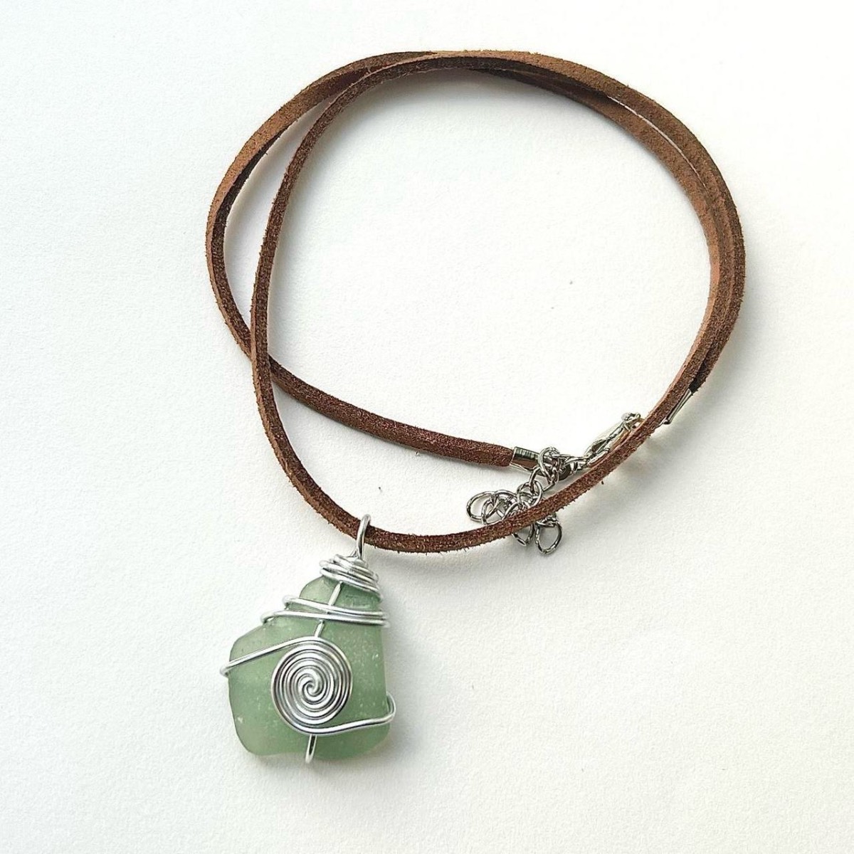 Handmade Green Sea Glass Necklace