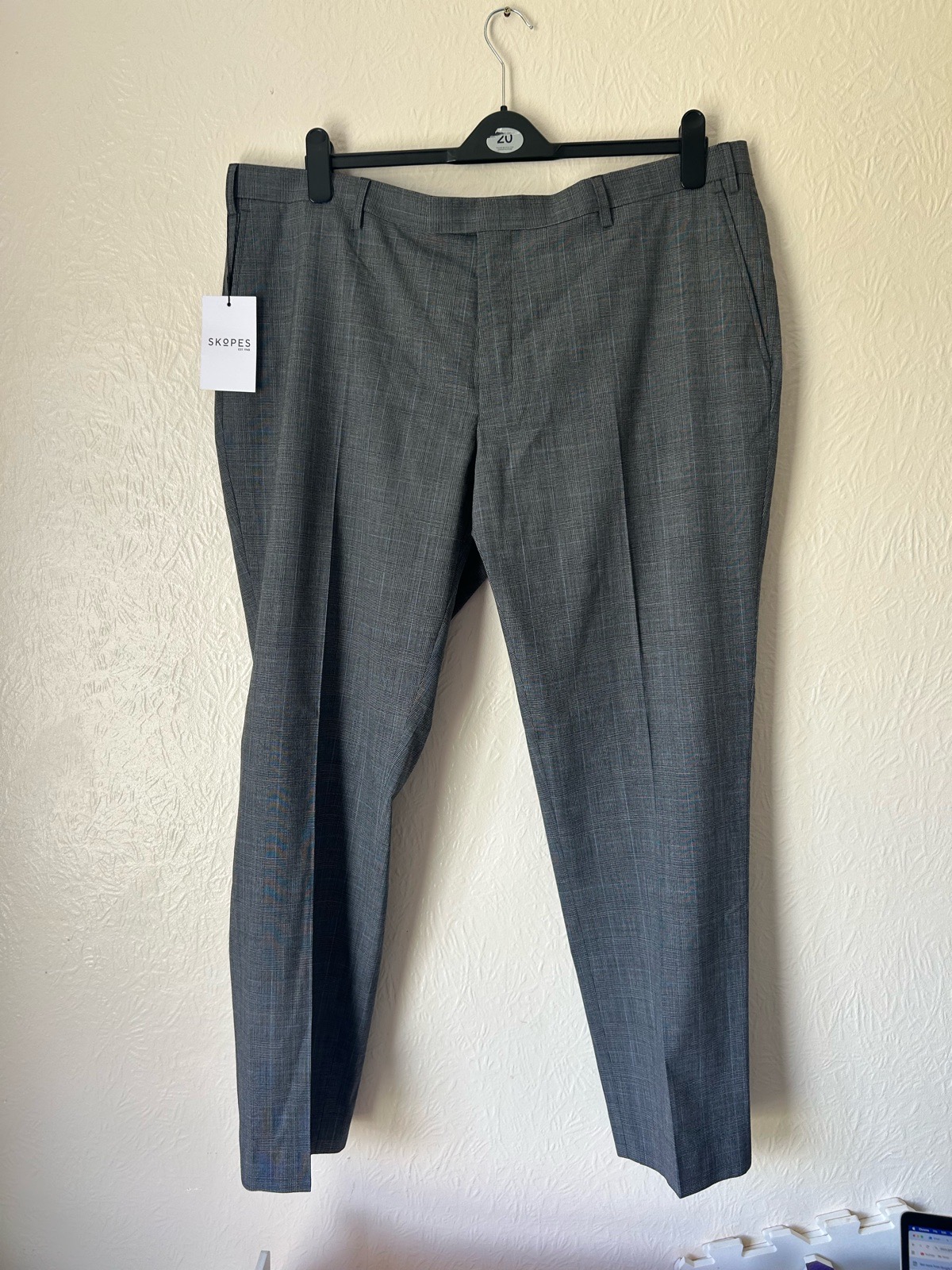 Skopes Niven Tailored Trousers Grey Blue Check 42R