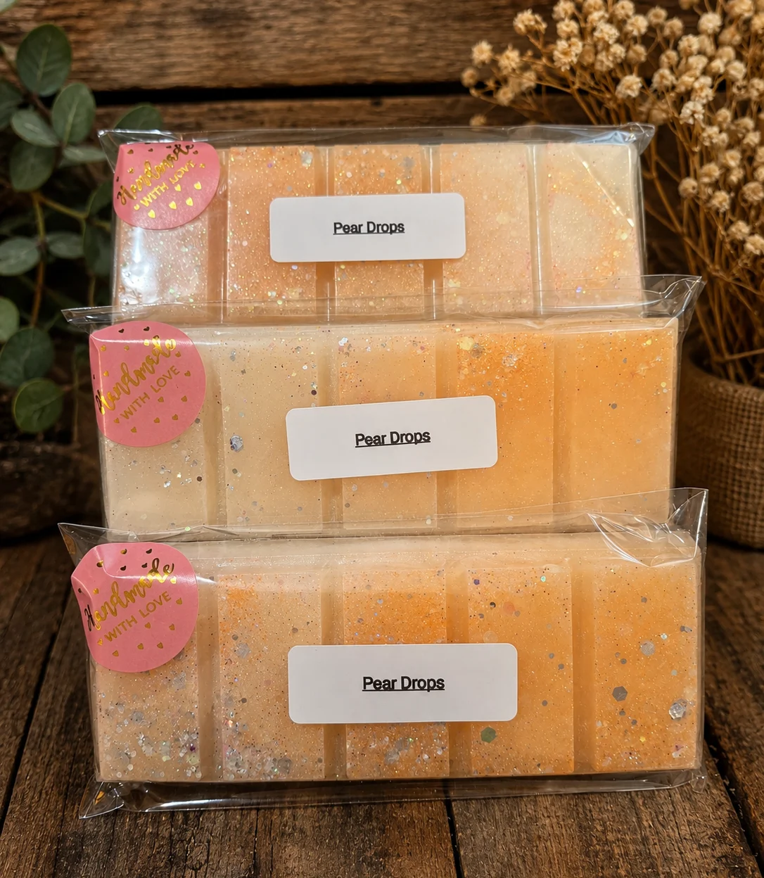 3 Pear Drops, Highly Fragranced Wax Melts Snap Bars