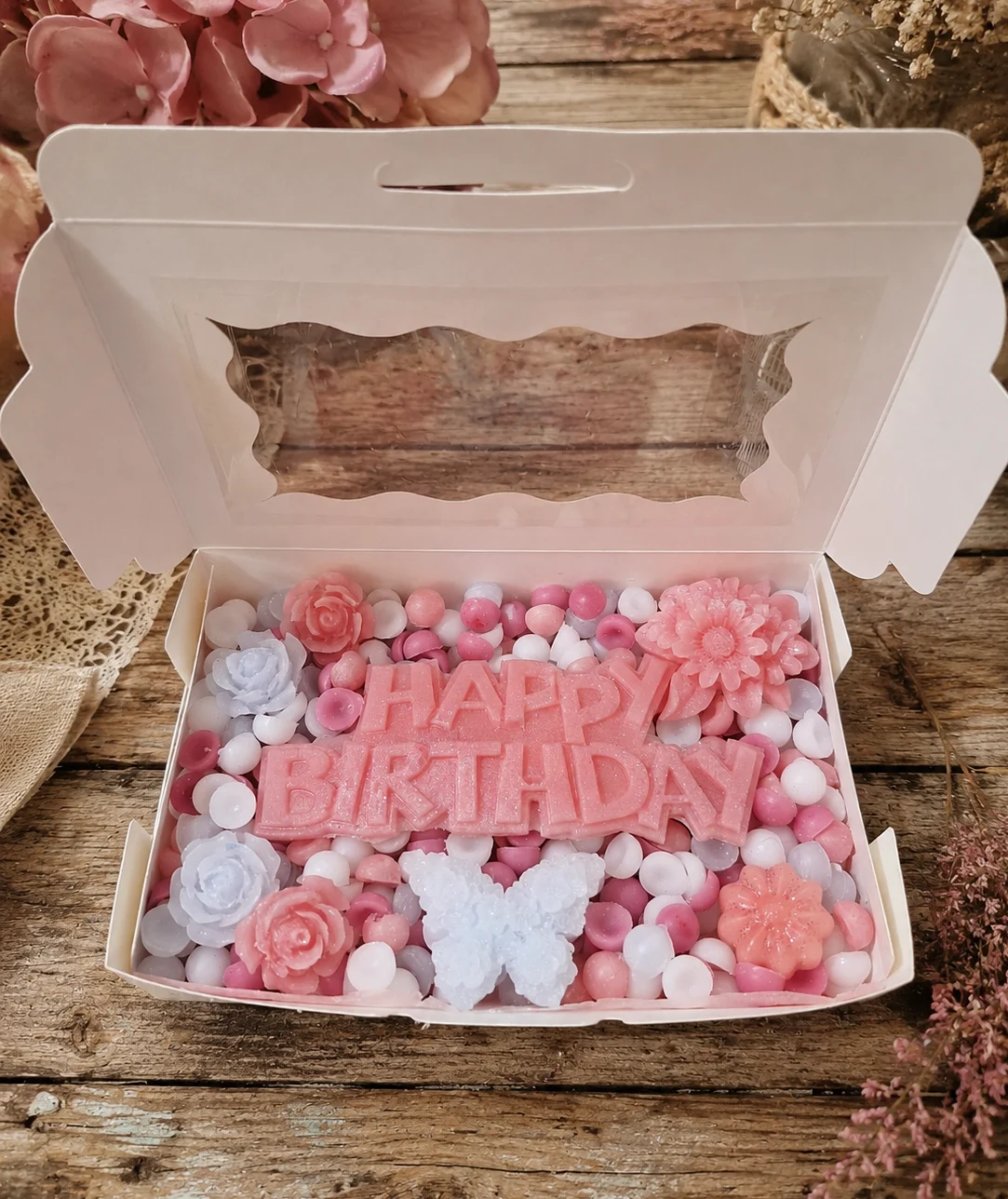 Happy Birthday, Strawberry Bonbon, Highly Fragranced Wax Melts Gift Box