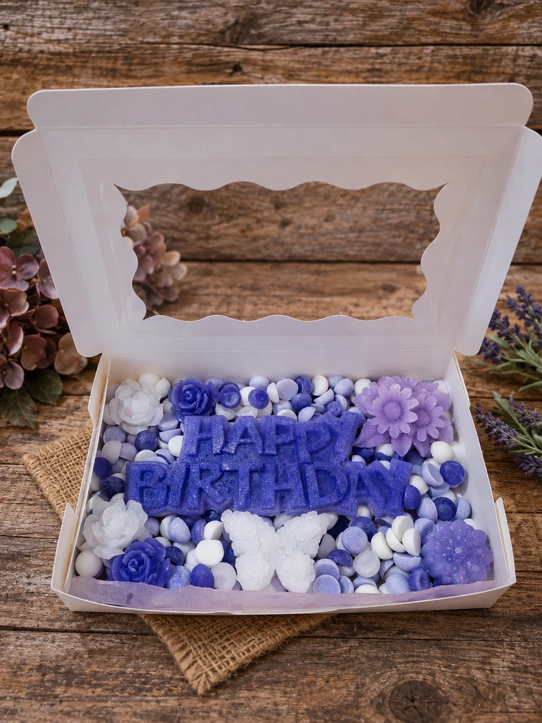 Happy Birthday, Lavender, Highly Fragranced Wax Melts Gift Box