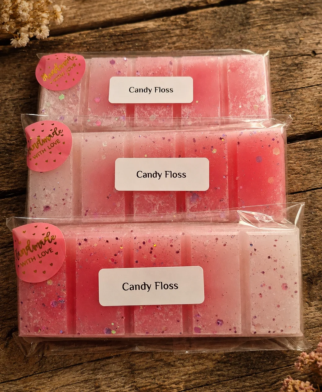 3 Candy Floss, Highly Fragranced Wax Melts Snap Bars