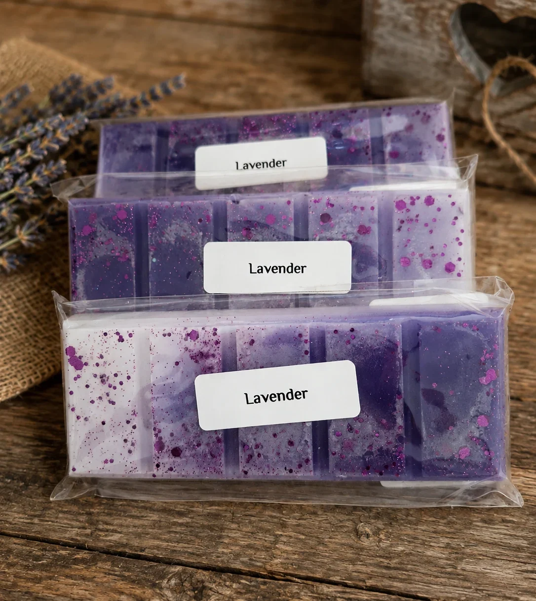 3, Lavender, Highly Fragranced Wax Melts Snap Bars