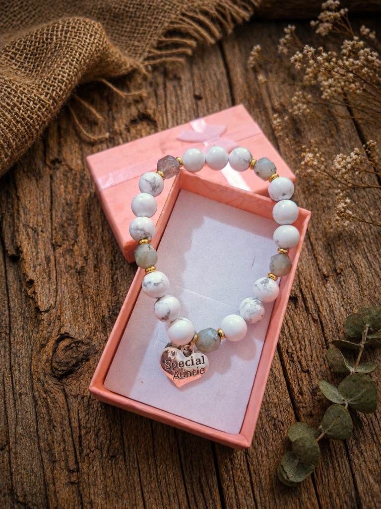 Auntie, bead/charm bracelet