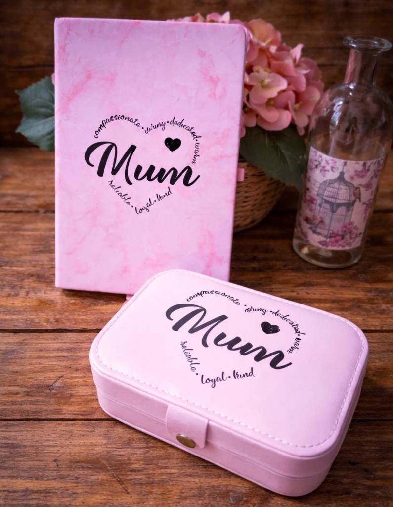 Mum Themed jewellery box and notebook set