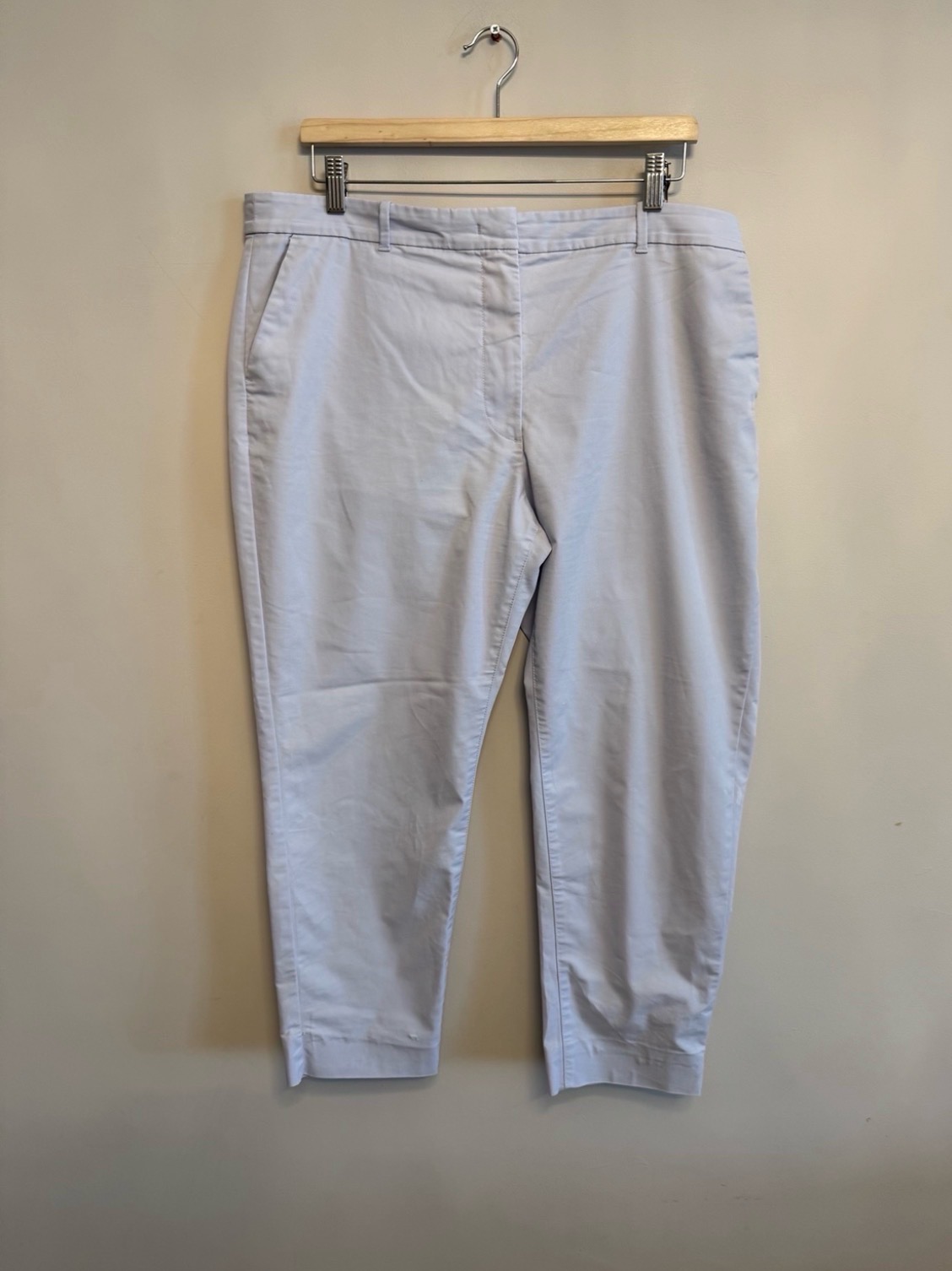 M&S Collection Pale Blue Cropped Tailored Trousers UK 16 Short