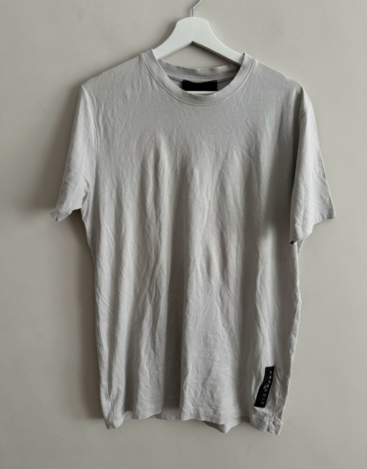 John Richmond Pale Grey T Shirt Size M Standard Fit