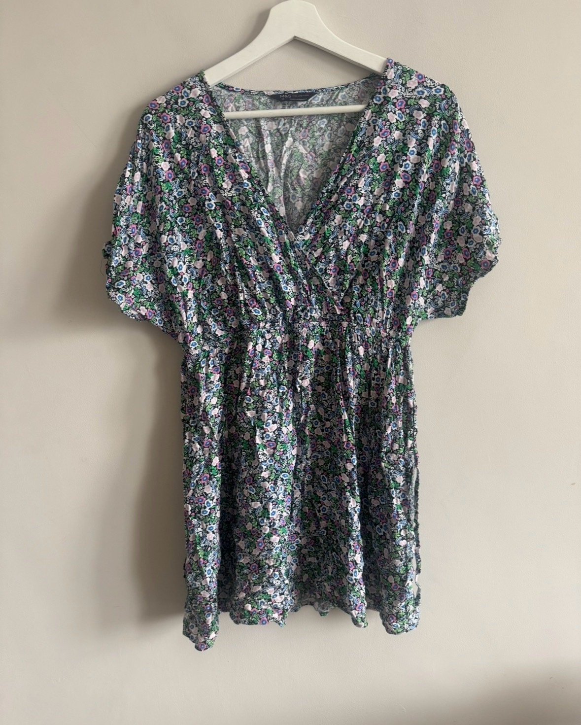 M&S Collection Floral Print Wrap Style Mini Dress Size 14