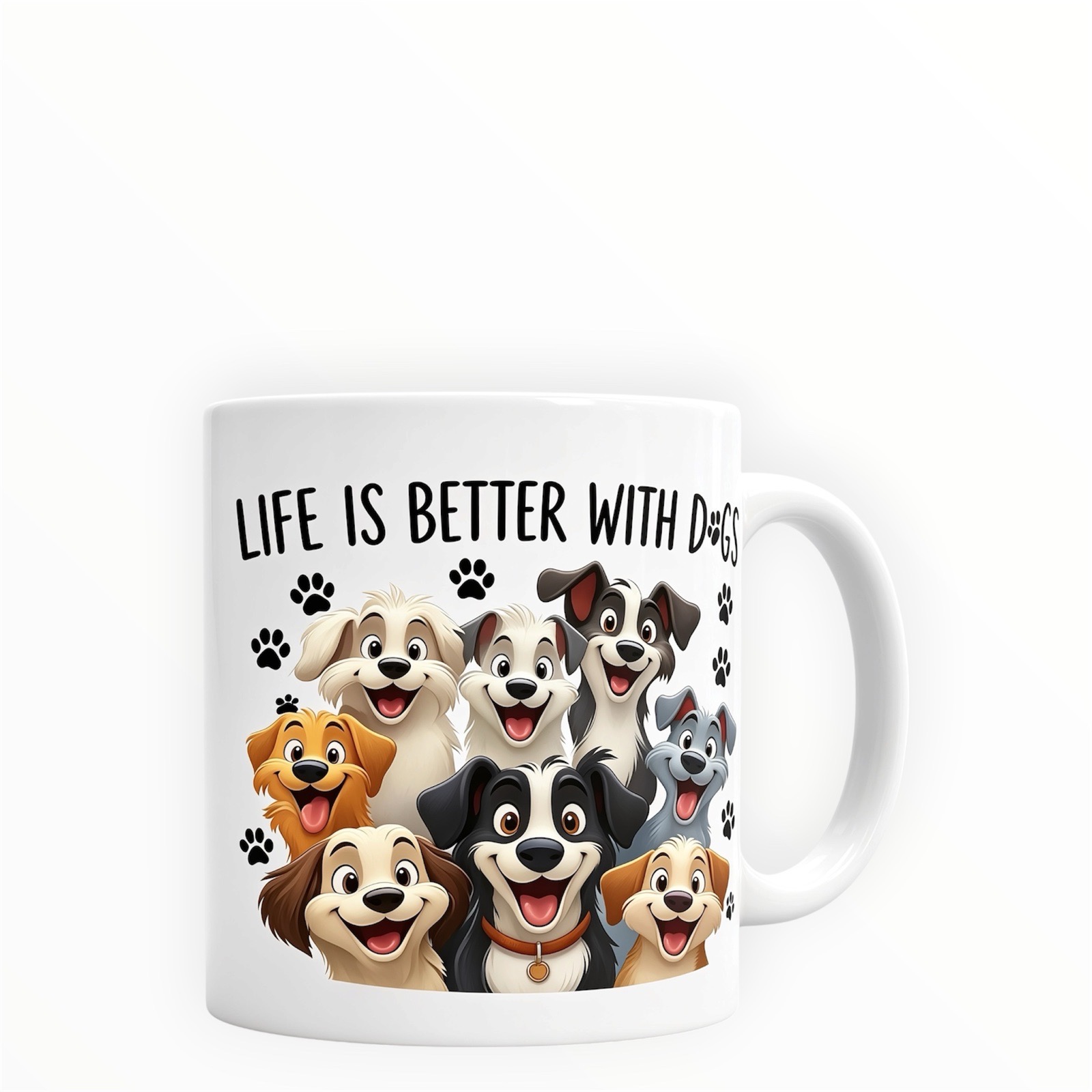 New 11oz ceramic sublimation  White mug with cartoon dogs