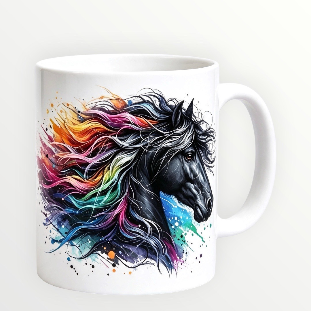 New 11oz ceramic sublimation White mug with b horse