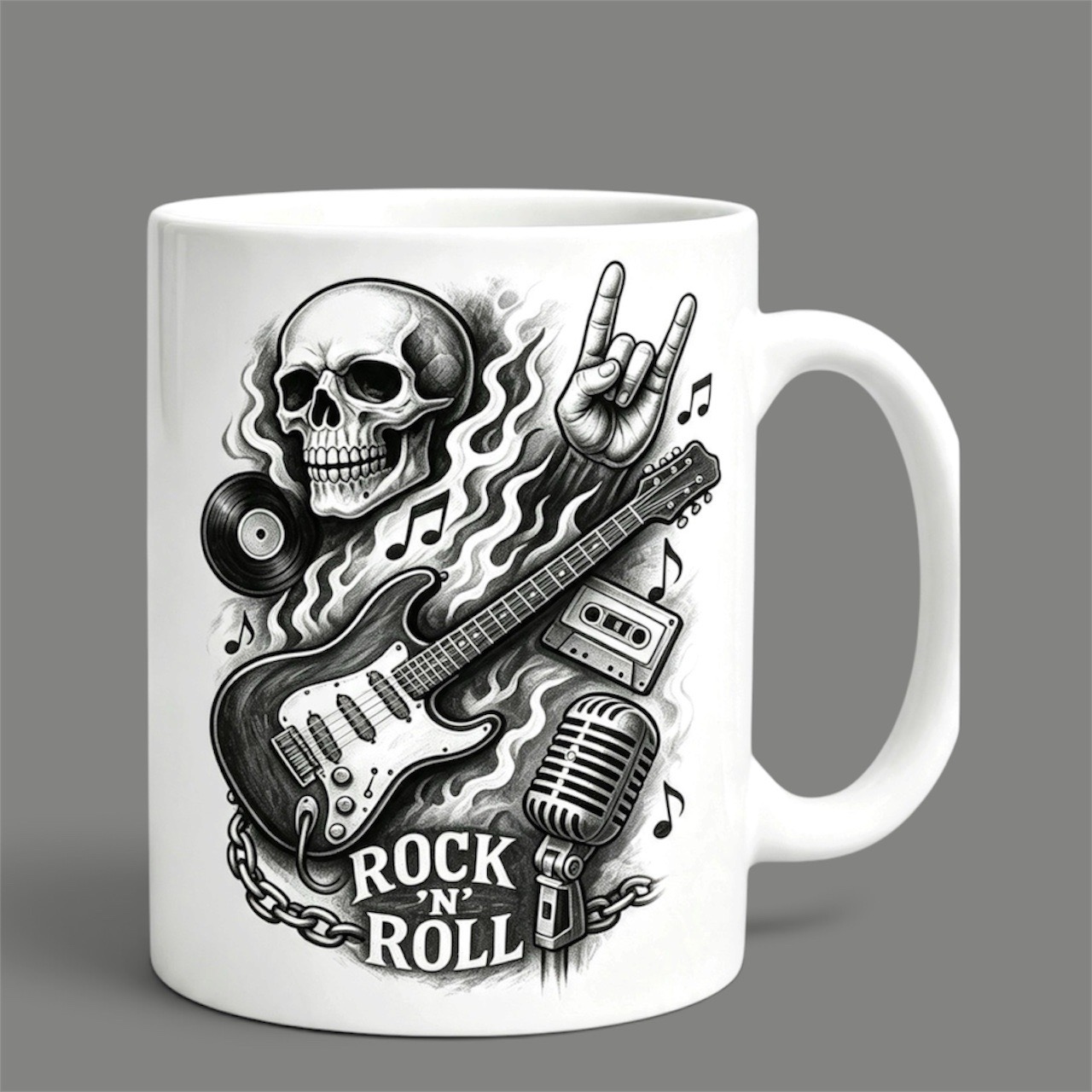 New 11oz sublimation  Rock n Roll Skull Mug