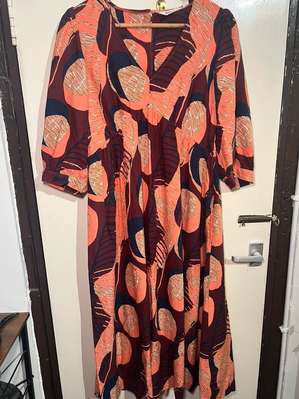 White Stuff Abstract Print Midi Dress – Petite – UK 10